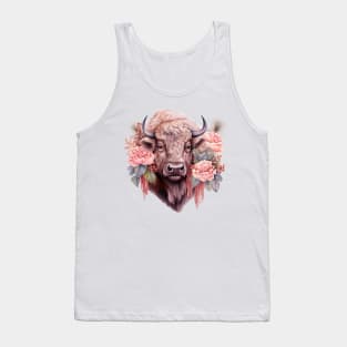 Pink Christmas Bison Tank Top